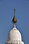 Myanmar - Mandalay, Kuthodaw Pagoda. 729 white pitaka pagodas contain the Tipitaka, the sacred texts of Theravada Buddhism. 